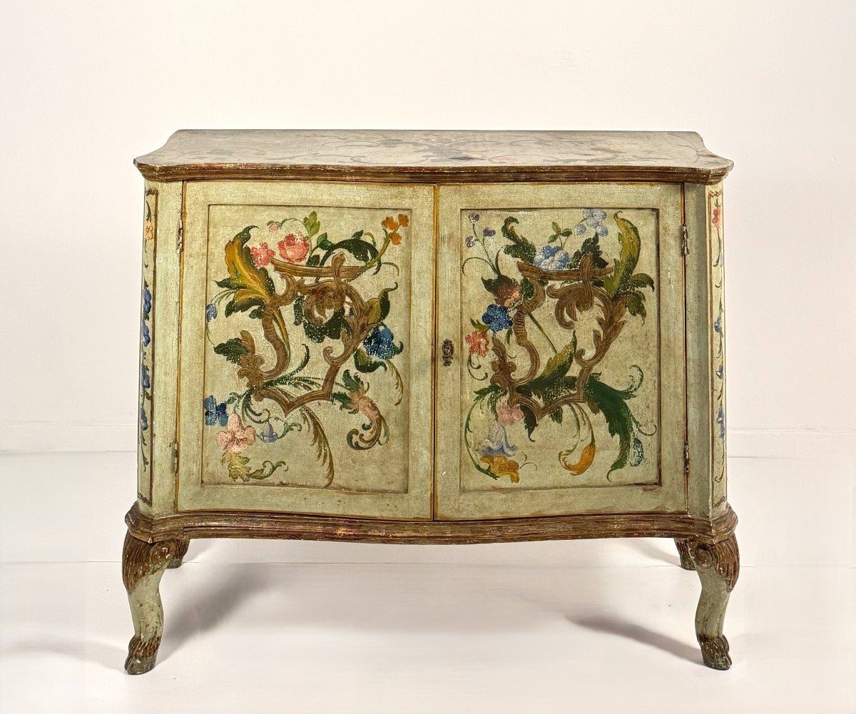 Painted Wooden Sideboard, 20th Century, In 18th Century Style