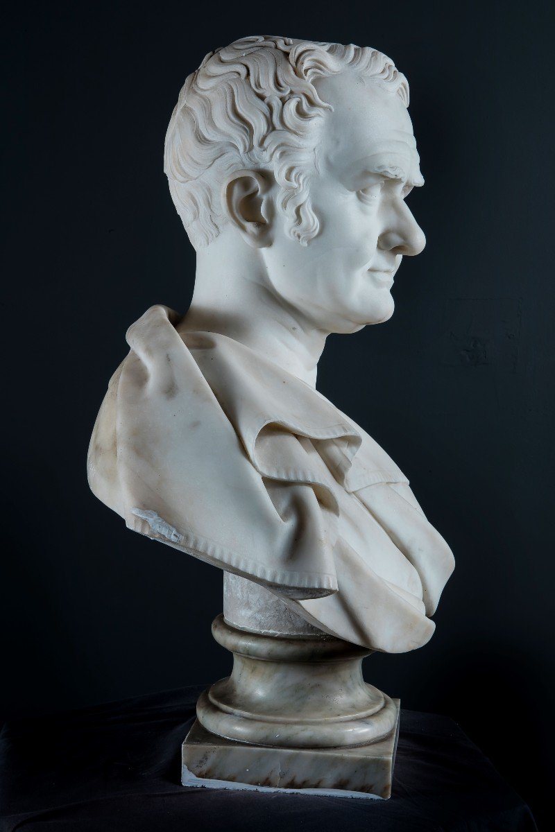 Giuseppe Bogliani (turin 1805 - 1881)  "bust Of Gianantonio Raggi" -photo-3