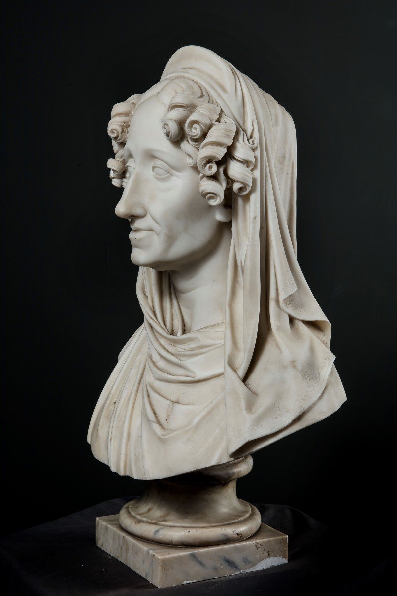 Giuseppe Bogliani (turin 1805 - 1881) "bust Of Teresa Spinola Raggi"-photo-2