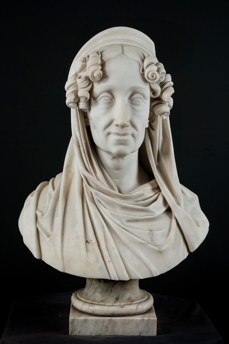 Giuseppe Bogliani (turin 1805 - 1881) "bust Of Teresa Spinola Raggi"