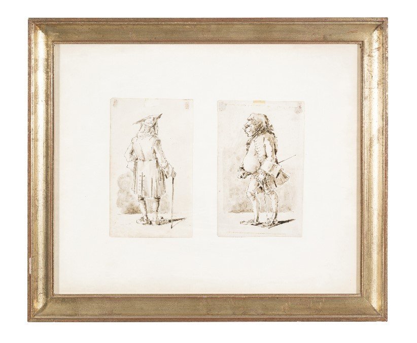 Pier Leone Ghezzi (Rome 1674 - 1755) (attribué) "Couple de caricatures"