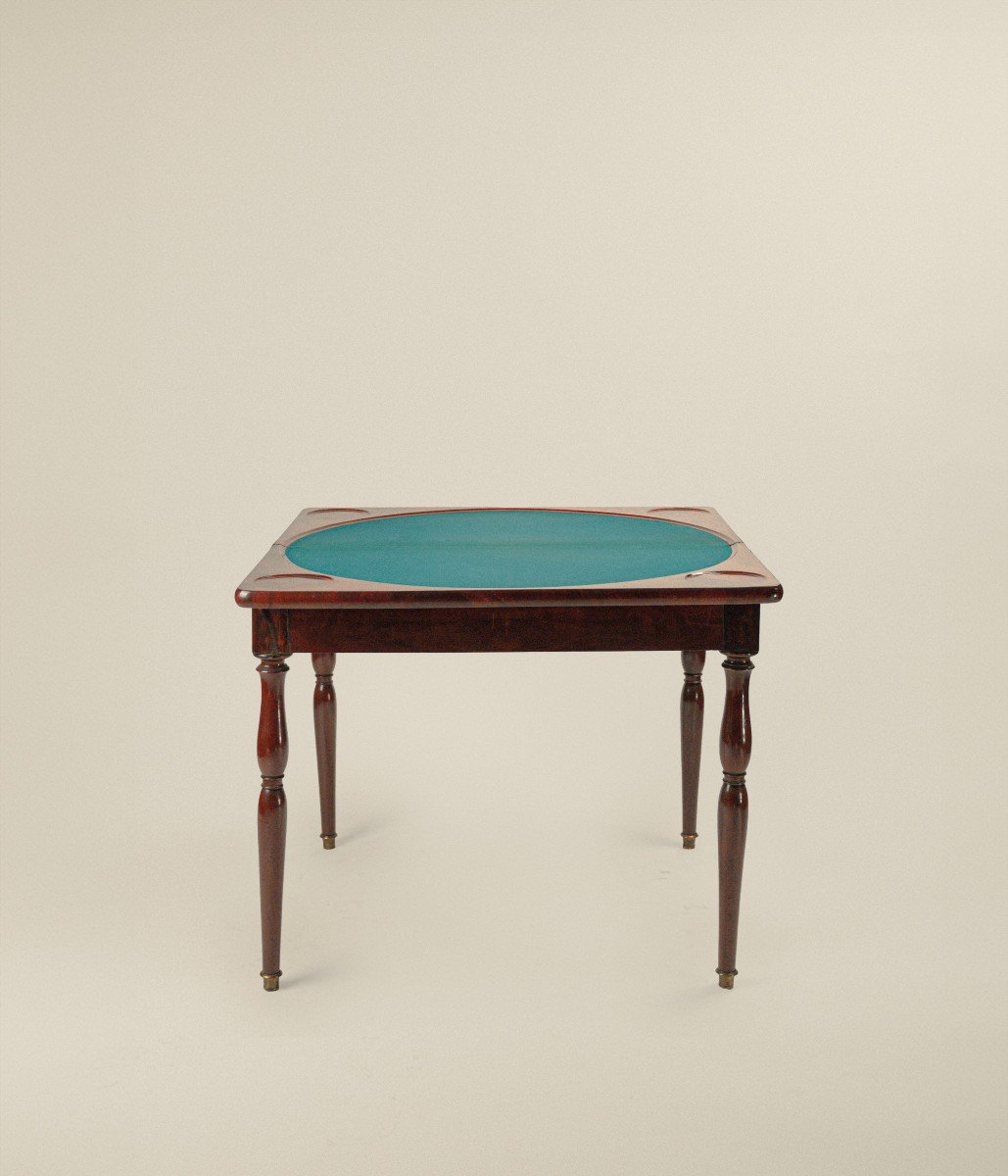 Table à Jeux Pliante En Acajou, XIXe Siècle