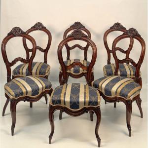 Six Chaises Louis Philippe En Acajou