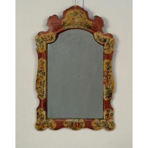 Small Mirror In Lacquered Wood 19th Century