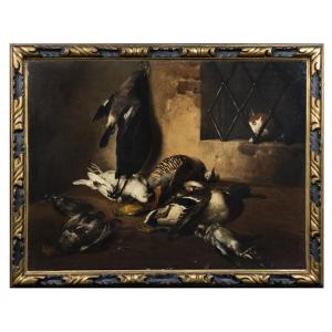 Giovan Francesco Briglia Interior Of Pantry With Feathered Game And Cat