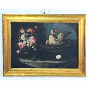 Peintre Du 17ème Siècle deux nature Morte Aux Oiseaux