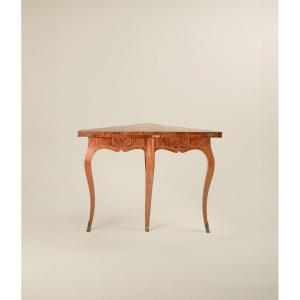 Folding Coffee Table Veneered In Bois De Rose, Genoa 18th Century