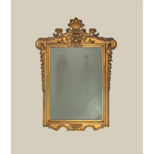 Mirror In Carved And Gilded Wood, 19th Century