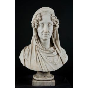 Giuseppe Bogliani (turin 1805 - 1881) "bust Of Teresa Spinola Raggi"