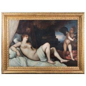 Anonyme Du 18e Siècle, « Danaé Et La Pluie De Pièces d'Or » (copie De Tiziano Vecellio)