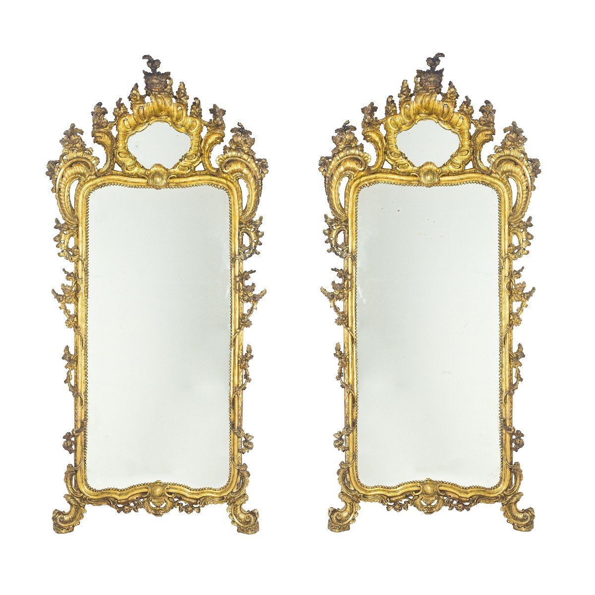  Pair Of Louis XV Naples Mirrors