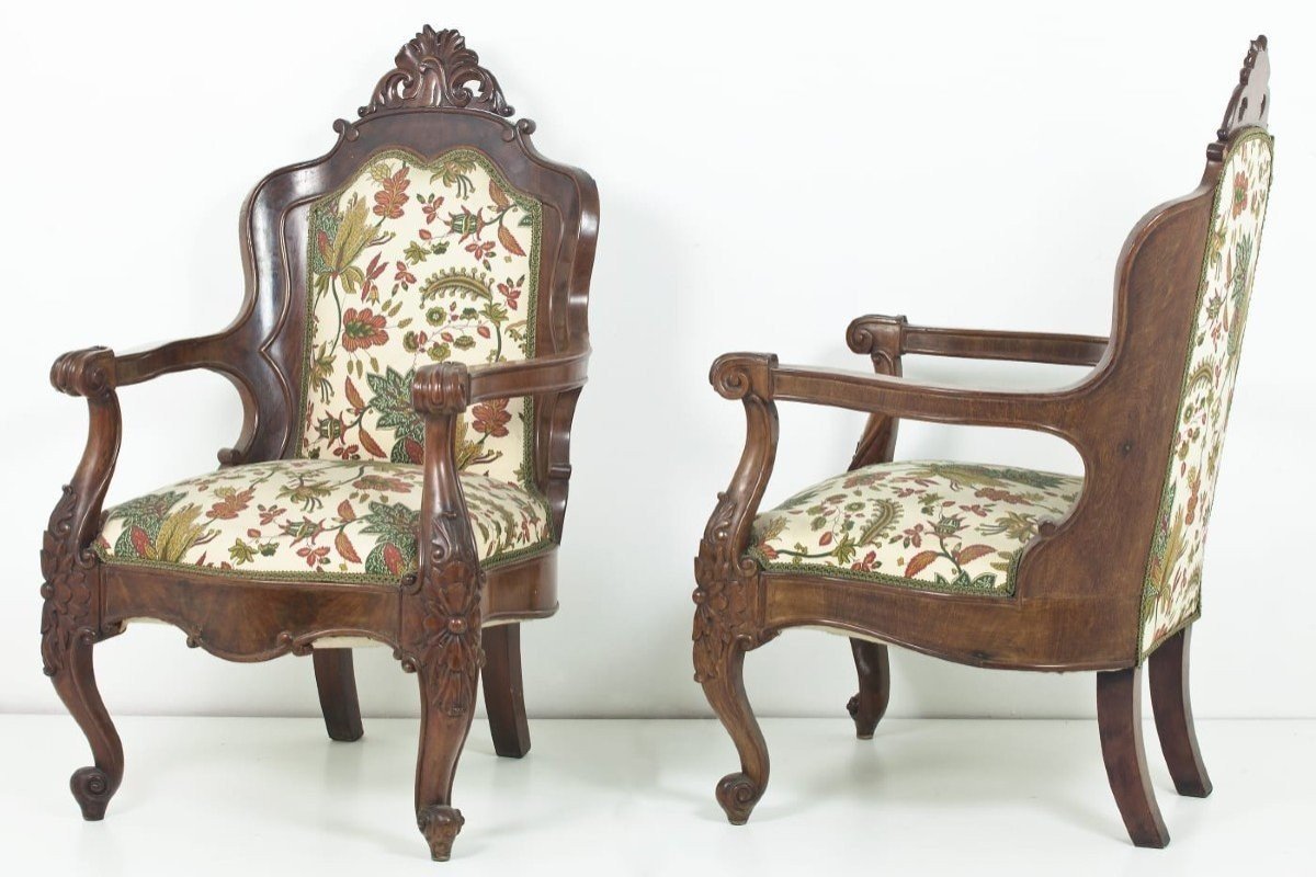 Refined Pair Of Armchairs-photo-2