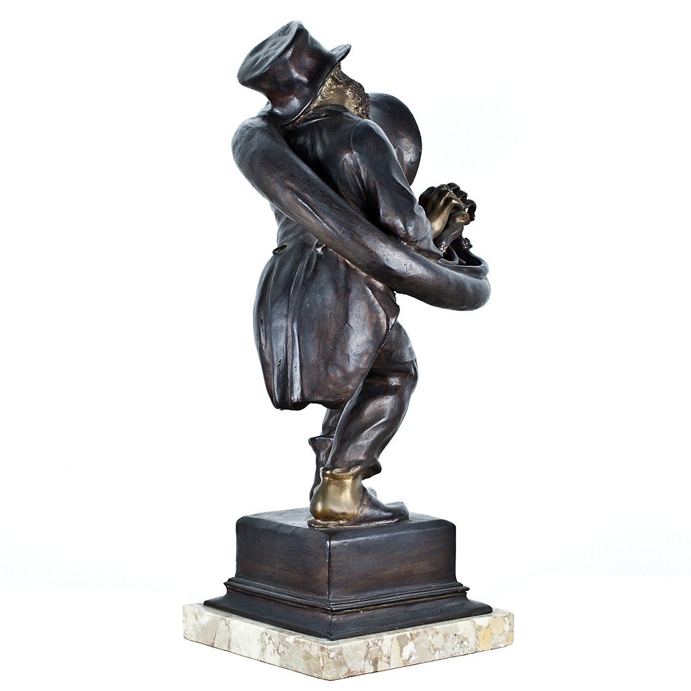 The Nightingale – Bronze Sculpture Signed Achille D’orsi-photo-4