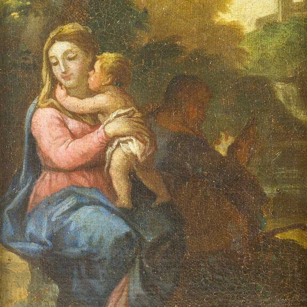 Pair Of Paintings Depicting "annunciation And Nativity".-photo-2