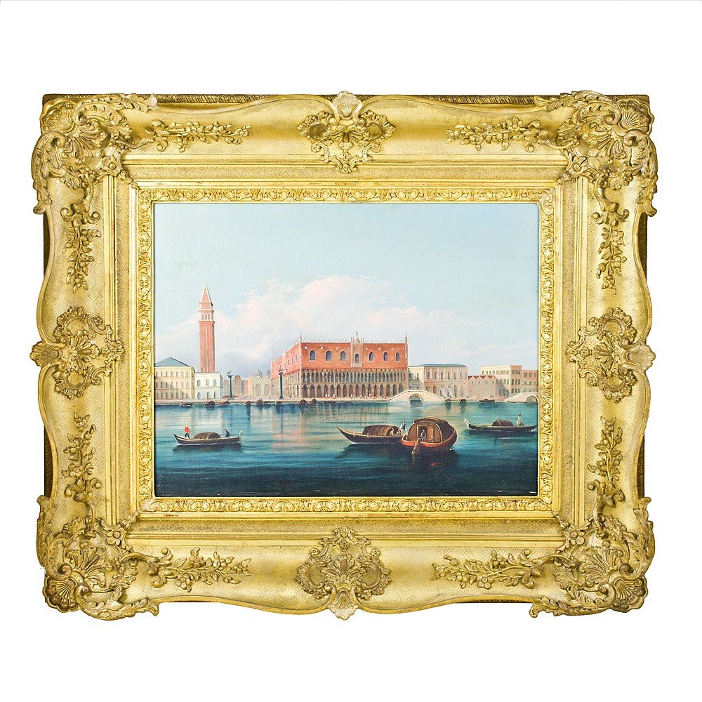 Pair Of Paintings Depicting Views Of Venice-photo-3