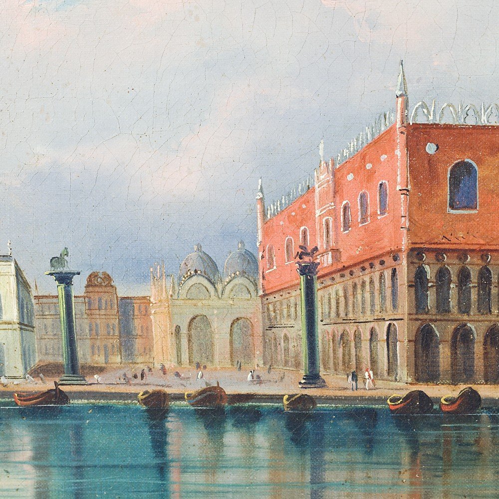 Pair Of Paintings Depicting Views Of Venice-photo-6