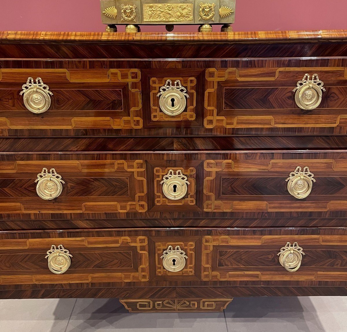 Louis XVI Commode In Sicilian Marquetry-photo-1