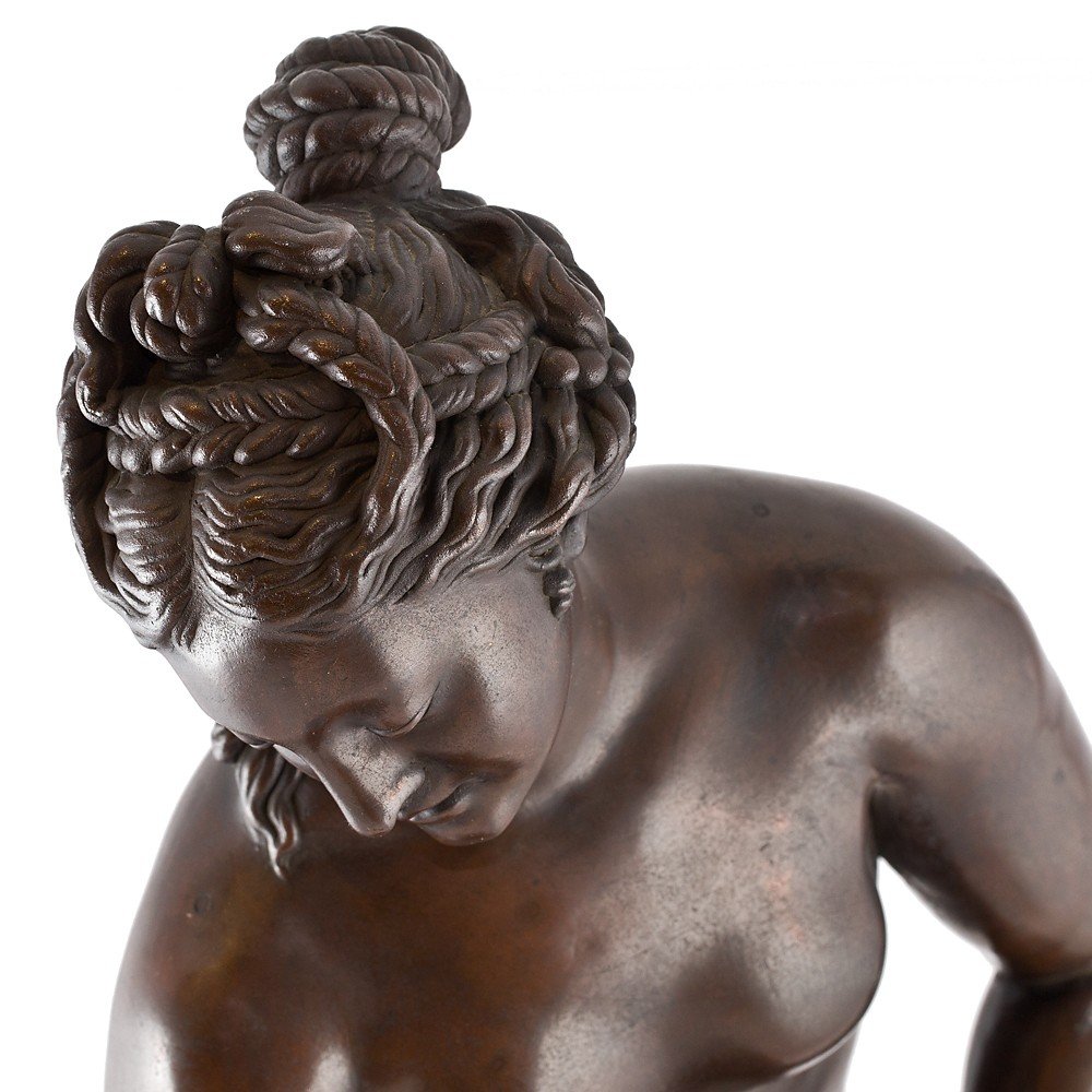 Bathing Venus Sculpture Signed “allegrain”-photo-1