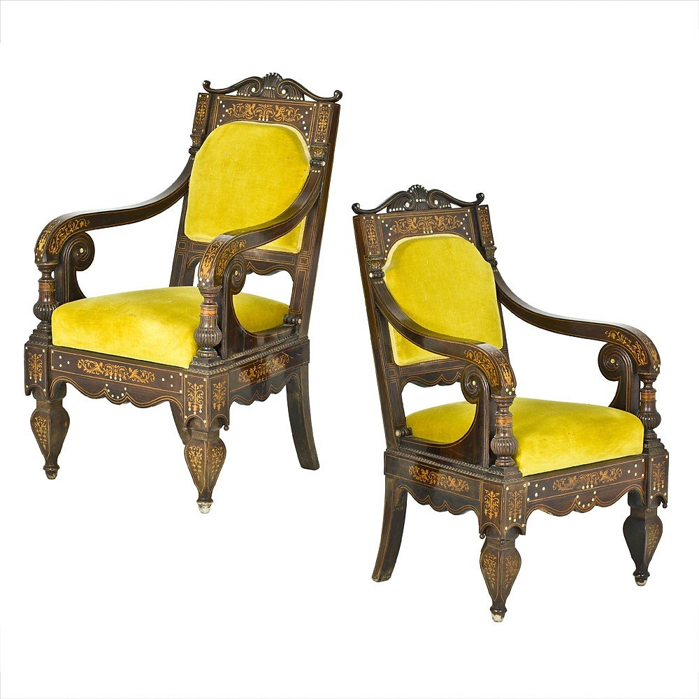 Paire De Fauteuils Napolitains Smith