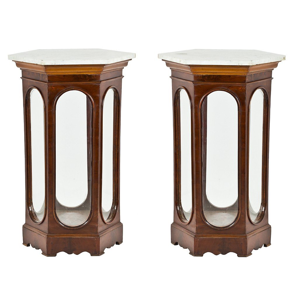 Pair Of Octagonal Display Cabinets-photo-3