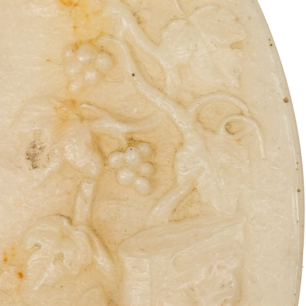 Pair Of Roundels In Alabaster Marble-photo-6