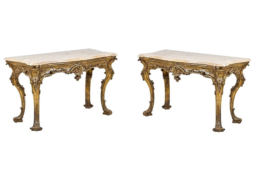 Paire De Consoles Louis XV Naples