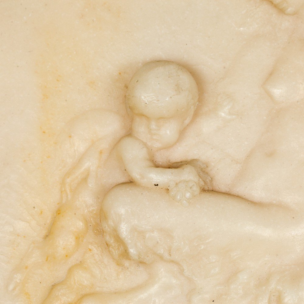 Pair Of Roundels In Alabaster Marble-photo-1