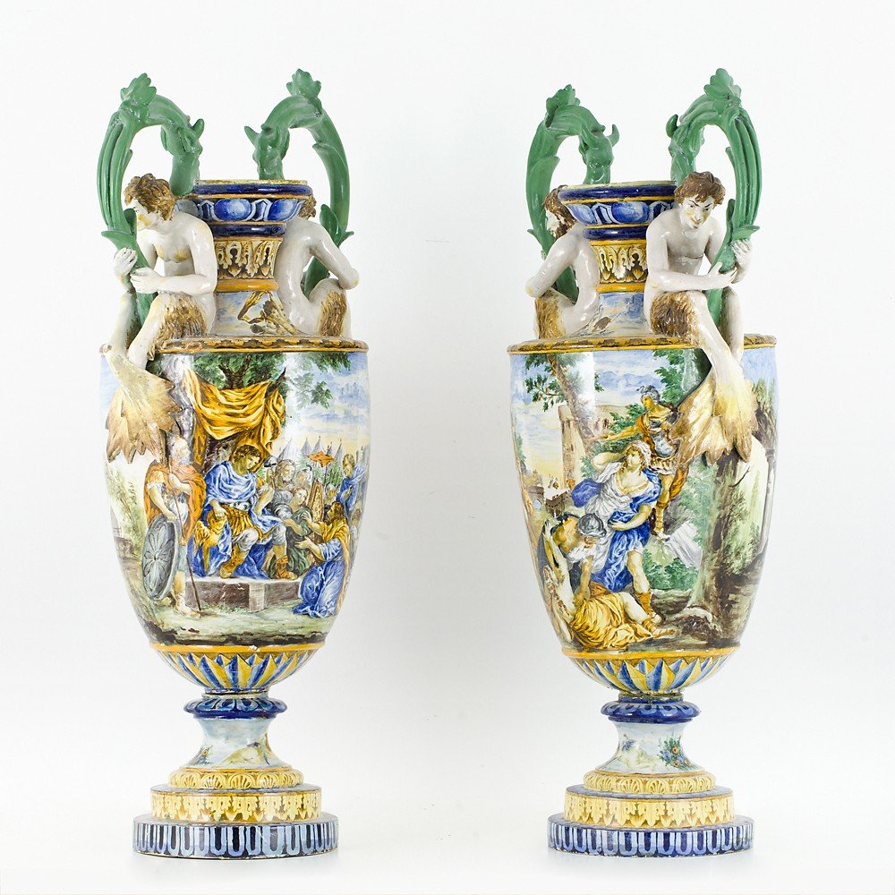 Pair Of Large Two-handled Vases – Gaetano Battaglia-photo-4