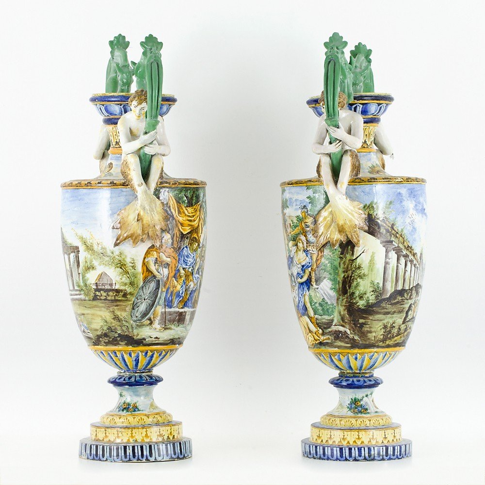 Pair Of Large Two-handled Vases – Gaetano Battaglia-photo-1