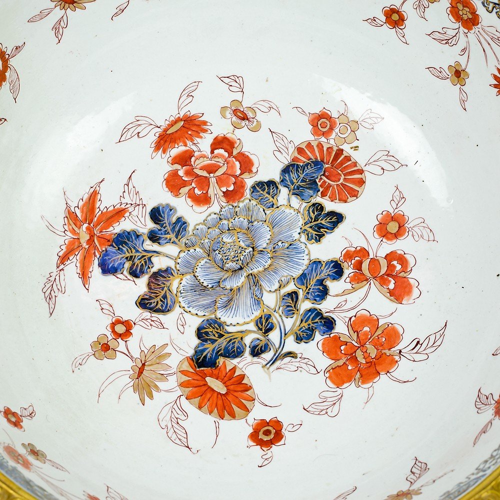 Grand centre de table en bronze et porcelaine par Imari-photo-4