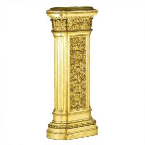 Carved Wooden Column Gilded