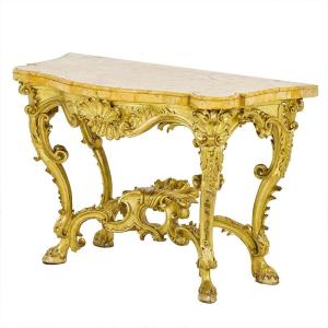 Roman Louis XV Console In Gilded Wood