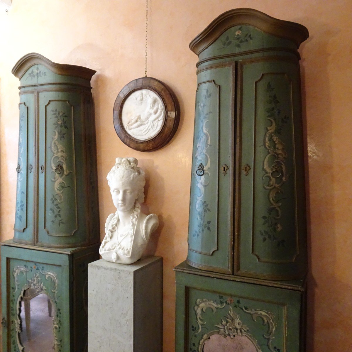 Pair Of Polychrome Lacquered Furniture, Late 18th And Early 19th Century-photo-1