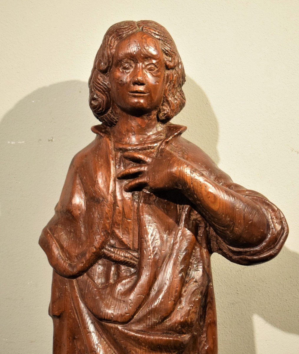 Wooden Sculpture  Of St. John  -  French School Of The 16th Century-photo-3