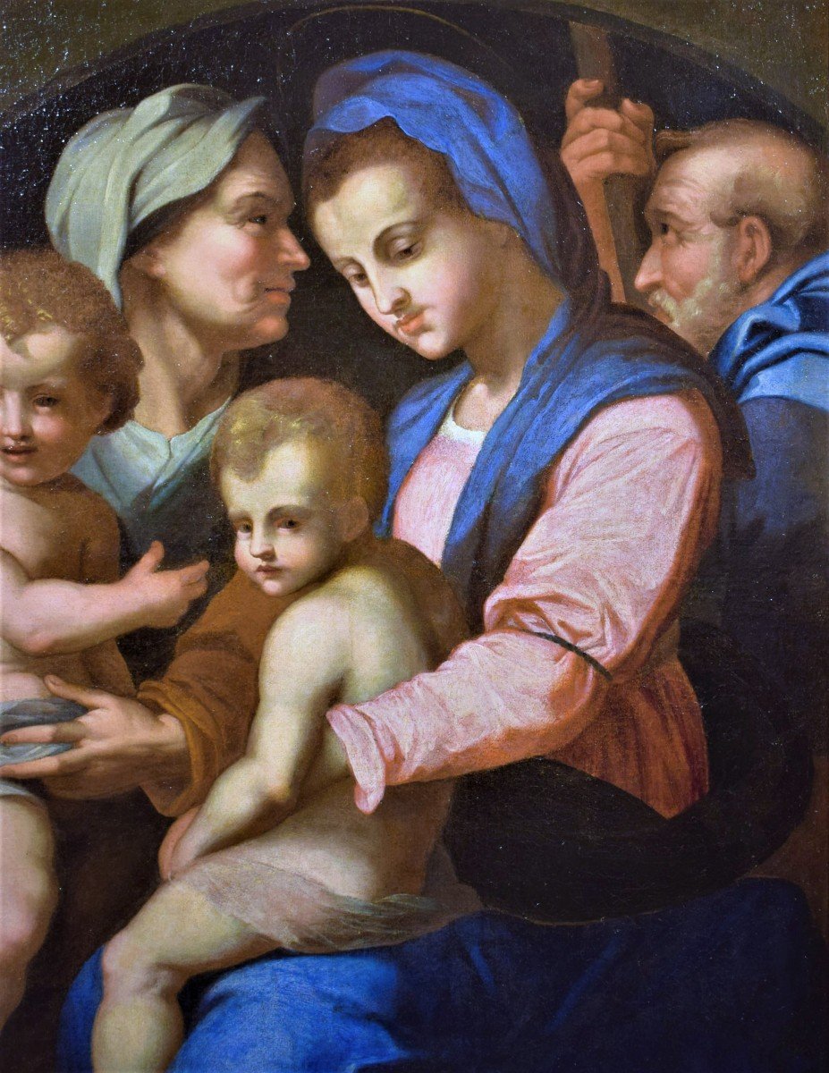 Sainte Famille, Elisabeth et Saint Jean l' Enfant - cercle Andrea del Sarto, Florence XVIème-photo-4