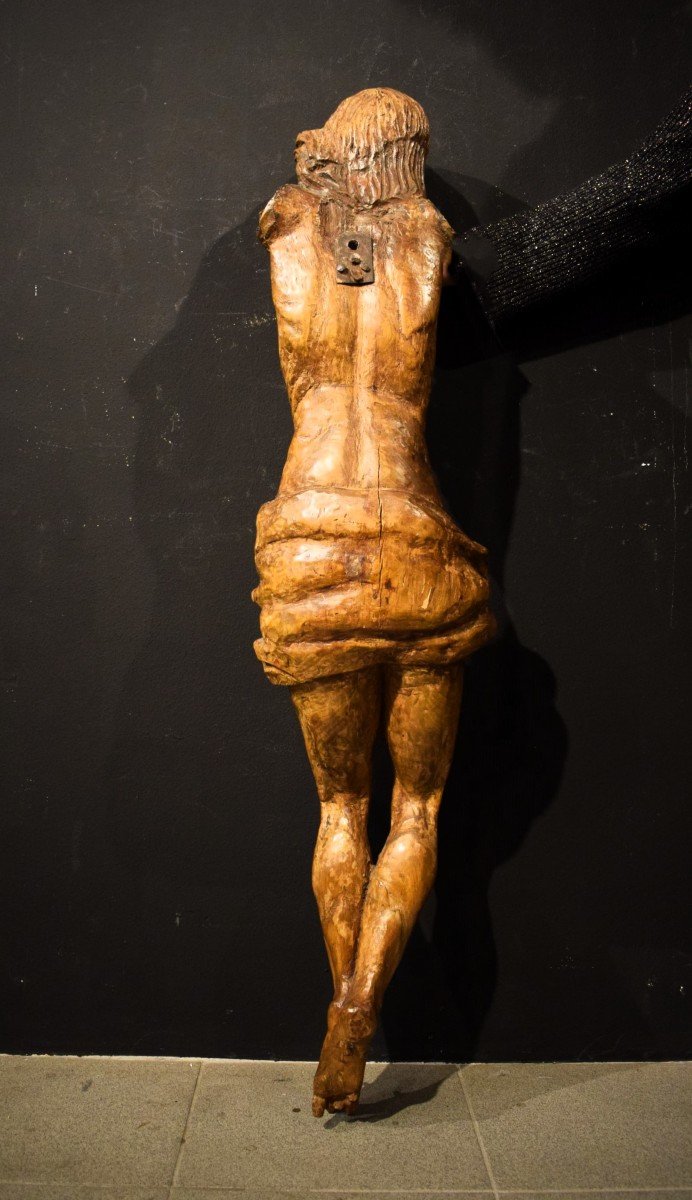 Crucified Christ - Wooden Sculpture -  End Of The 16th Century-photo-4