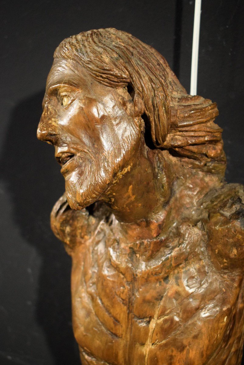 Crucified Christ - Wooden Sculpture -  End Of The 16th Century-photo-5