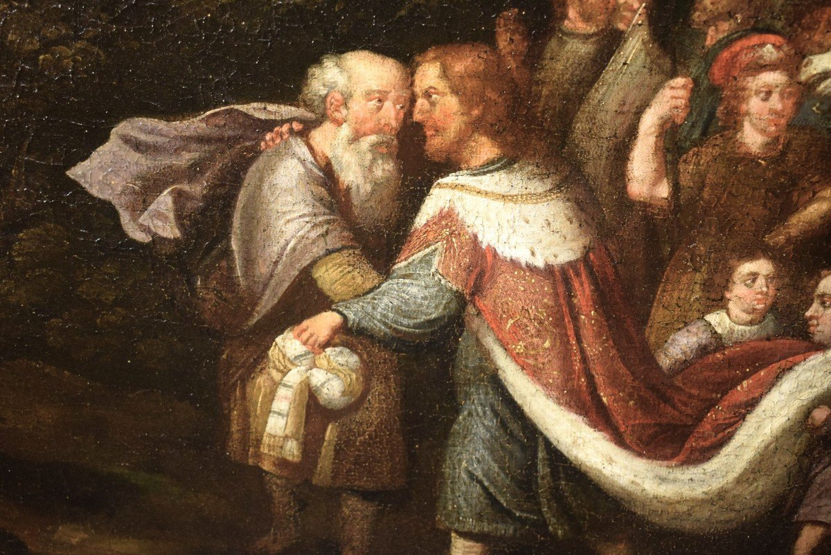 Jacob et Ésaü - Grand toile  flamand , 17ème siècle -photo-3