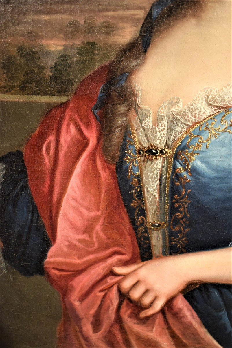 Paire de Portraits de Nobles - Atelier de Nicolas de Largillière  (Paris 1656-1746)-photo-3