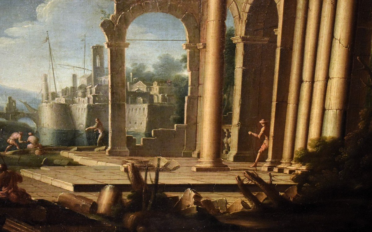 Architectural Capriccio - Gennaro Greco (naples,1663-1714)-photo-2