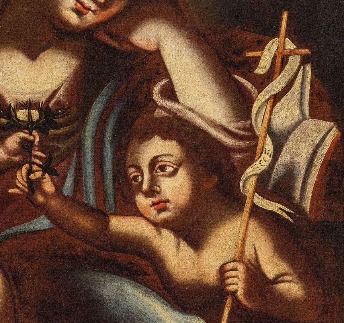 Vierge à l'Enfant avec Saint Jean Baptiste - Espagne, XVIe siècle-photo-1