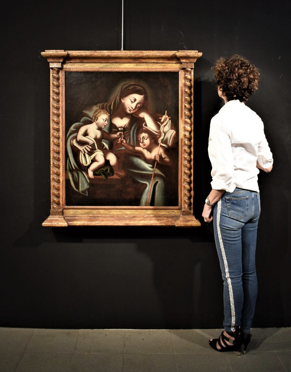 Vierge à l'Enfant avec Saint Jean Baptiste - Espagne, XVIe siècle-photo-8