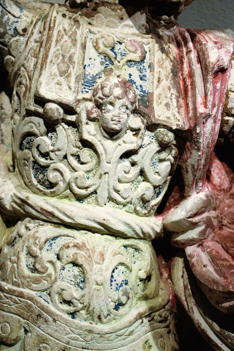 L'archange Michel - Sculpture en pierre - Art vénitien, debut du XVIIe siècle-photo-3