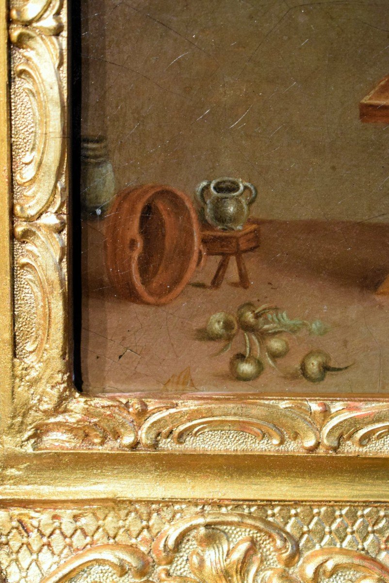 Pair Of Characters Inside The Kitchen - Flemish School - 19th C.-photo-4