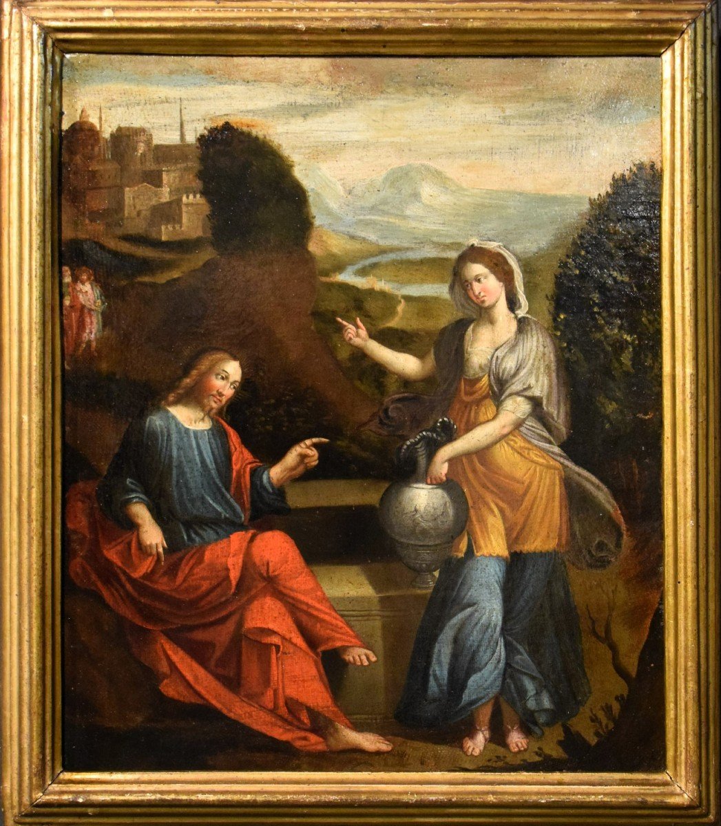 Christ And The Samaritan Woman - Emilian Master Of The 17th Century