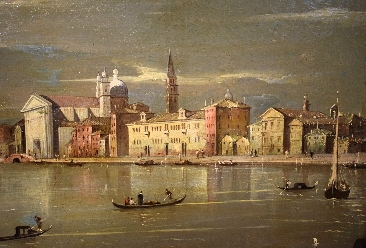 Venise, le Canal de la Giudecca - atelier de Francesco Guardi - XVIIIe siècle-photo-4