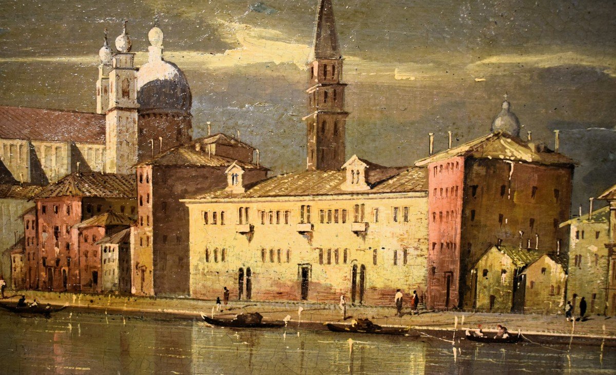 Venise, le Canal de la Giudecca - atelier de Francesco Guardi - XVIIIe siècle-photo-4