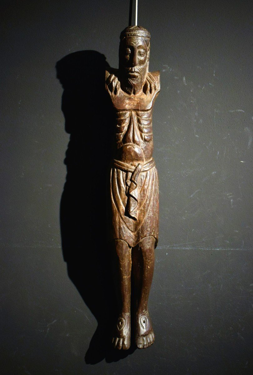 Christ Crucified - Wooden Sculpture In Medieval Style.-photo-4