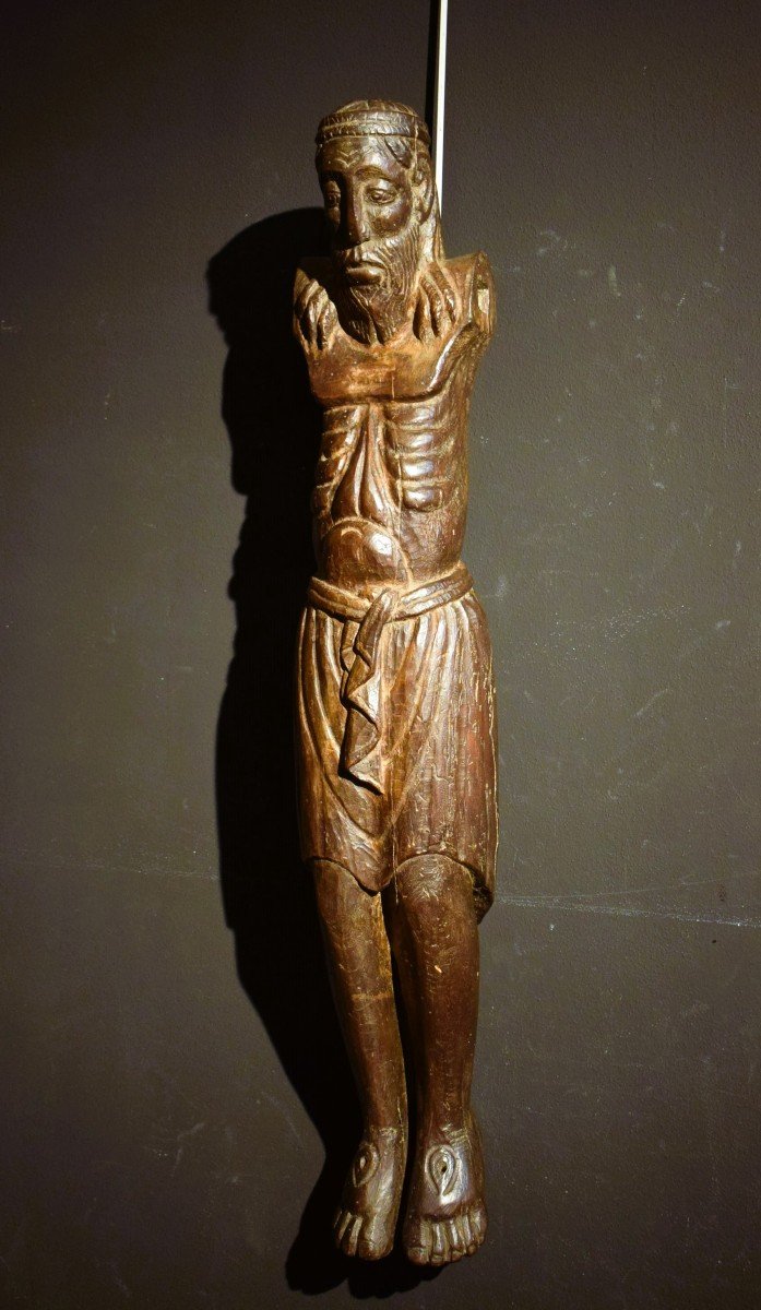 Christ Crucified - Wooden Sculpture In Medieval Style.-photo-1