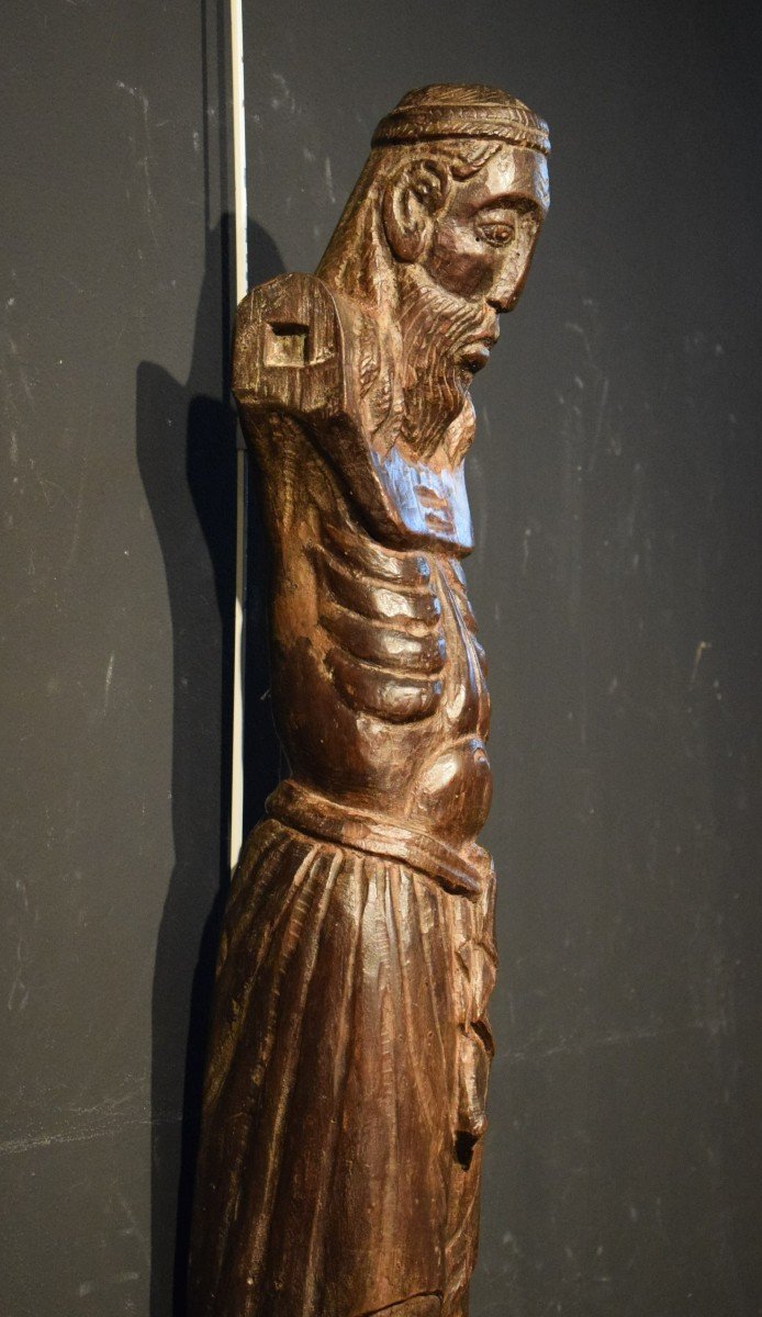 Christ Crucified - Wooden Sculpture In Medieval Style.-photo-2